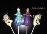 476sp Frosted Princess Frozen Snowman Chocolate Lollipop Mold